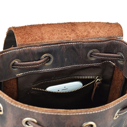 Image of Vintage Handmade Man Backpack Leather Laptop Backpack LF9109