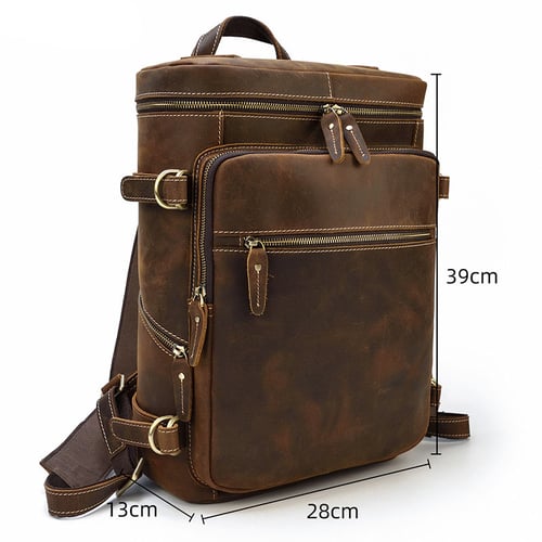 Image of Vintage Leather Backpack, Travel Backpack, Hiking Backpack, Leather Rucksack BB1032