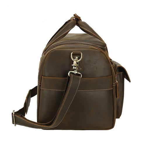Image of Large Size Full Grain Leather Travel Bag Duffel Bag Weekend Bag CN6650