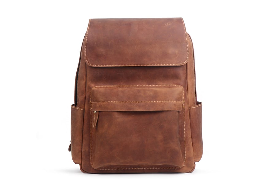 Image of Handmade Crazy Horse Leather Backpack Men Backpack NZ11