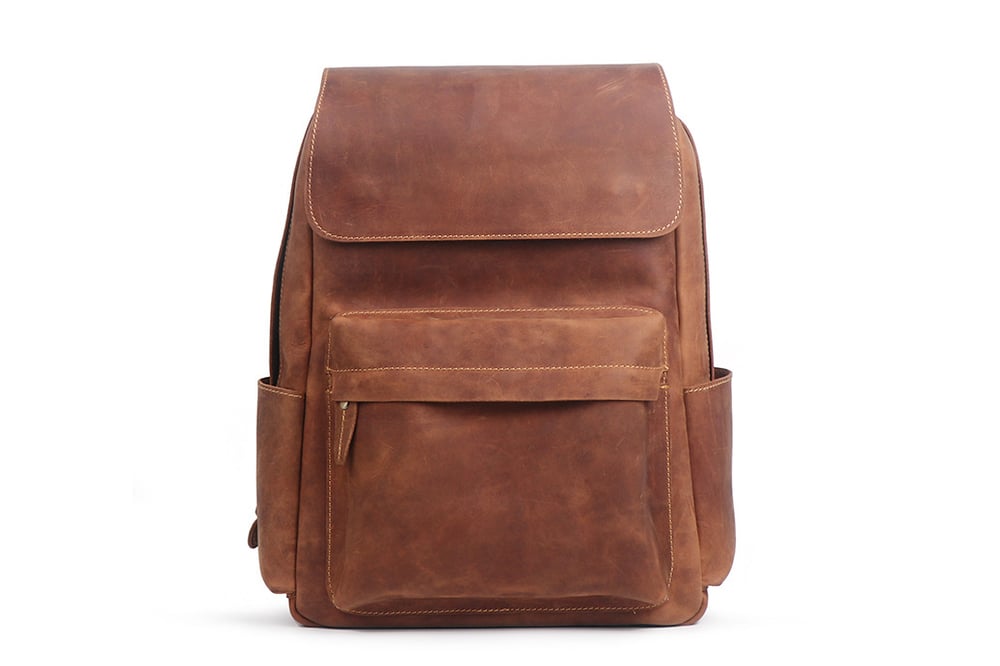 Image of Handmade Crazy Horse Leather Backpack Men Backpack NZ11