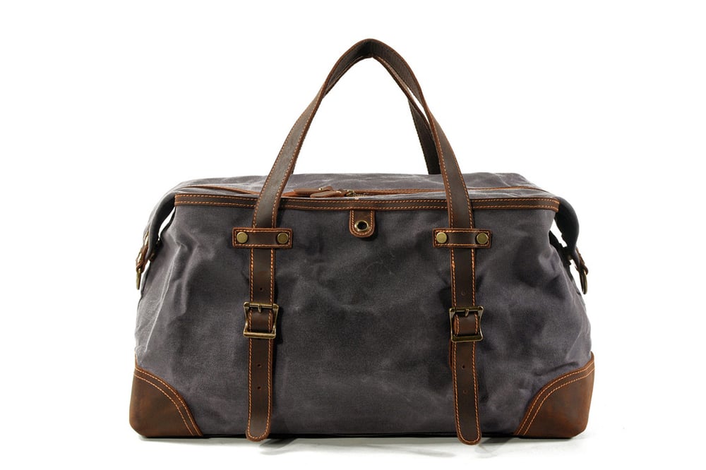 Image of Waxed Canvas Duffel Bag Weekender Holdall Luggage Travel Bag MC9503