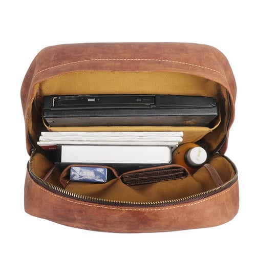 Image of Handmade Crazy Horse Leather Backpack Men Backpack NZ11