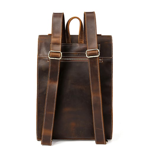 Image of Genuine Leather Travel Backpack Men Leather Backpack MSG8077