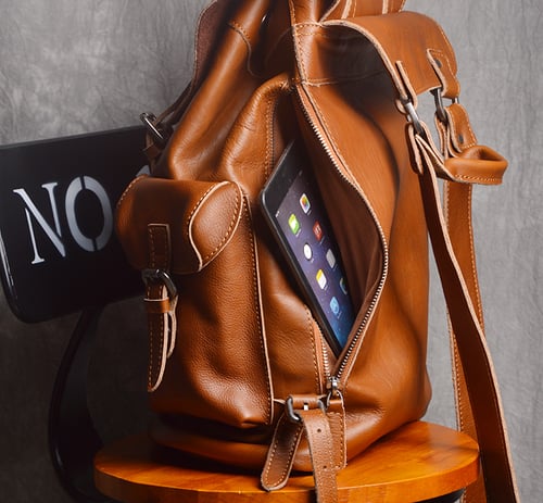 Image of Large Leather Backpack Handmade Vintage Men Travel Backpack  NP03