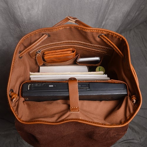Image of Large Leather Backpack Handmade Vintage Men Travel Backpack  NP03