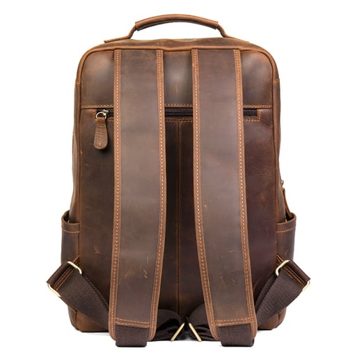 Image of  Handmade Crazy Horse Leather Backpack Laptop Backpack Travel Backpack MSG7635