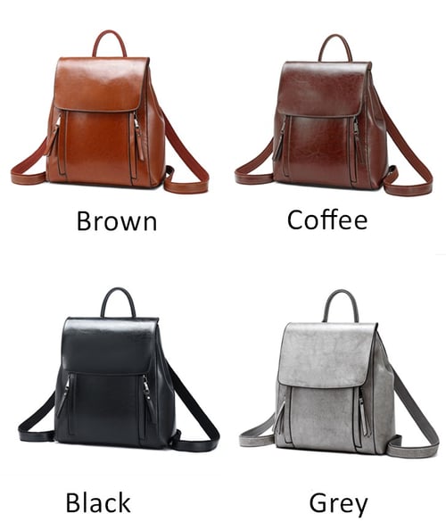 Image of Leather Backpack Purse Women Designer Backpacks SX586
