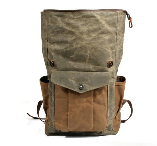 Image of Handmade Canvas Leather Backpack Rucksack Travel Backpack MC9120