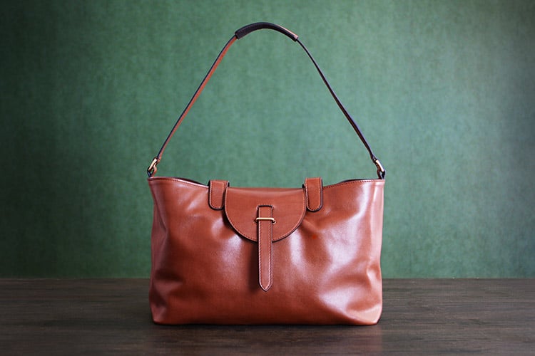 Image of Custom Handmade Vegetable Tanned Italian Leather Tote Bag Shoulder Bag Women Handbag D047