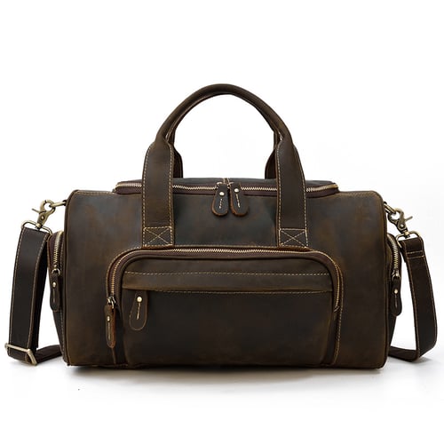 Image of Handmade Genuine Leather Duffel Bag, Travel Bag, Weekender Bag LF9460