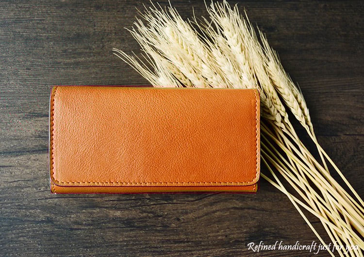 Image of Custom Handmade Vegetable Tanned Italian Leather Wallet Card Holder Money Purse Clutch D053
