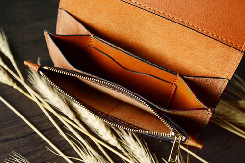 Image of Custom Handmade Vegetable Tanned Italian Leather Wallet Card Holder Money Purse Clutch D053