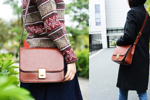 Image of Custom Handmade Vegetable Tanned Italian Leather Satchel Bag Shoulder Bag Women Pouch Bag D048