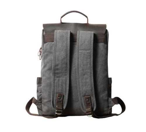 Image of Canvas Leather Backpack Casual Backpack Rucksack School Backpack FX064-1