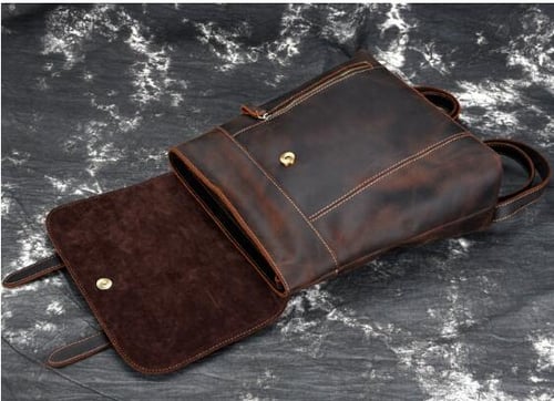 Image of Handmade Genuine Leather Backpack Travel Men Backpack MSG9763